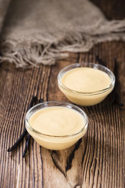 Portion Vanillesauce — Stockfoto