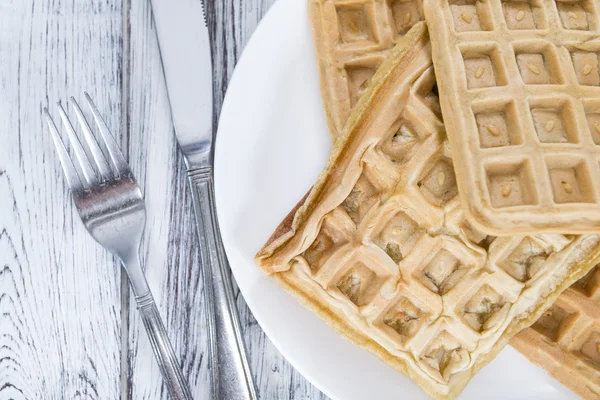 Portion of fresh made Waffles — Stock Photo, Image