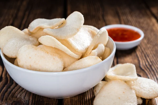 Cracker di gamberetti freschi (Krupuk ) — Foto Stock