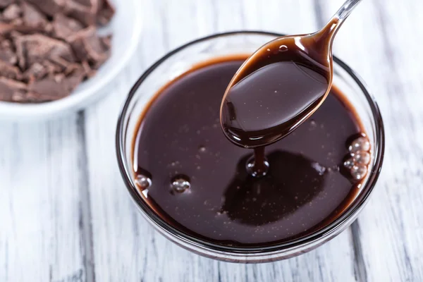 Salsa al cioccolato close-up shot — Foto Stock