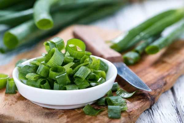 Scallions fresh cutted — Stock Photo, Image