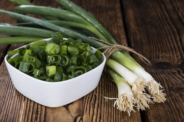 Taze Scallions bölümünü — Stok fotoğraf