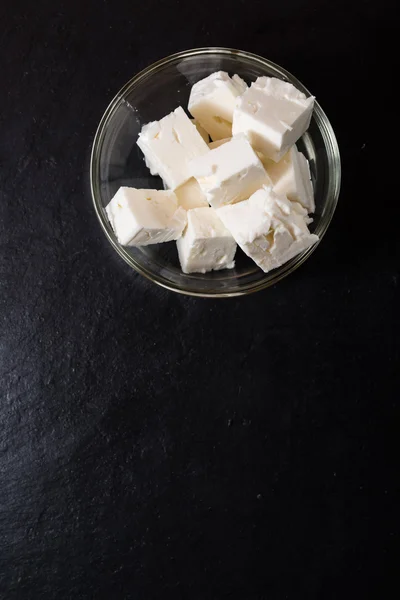 Feta Cheese on a slate slab — Stock Photo, Image