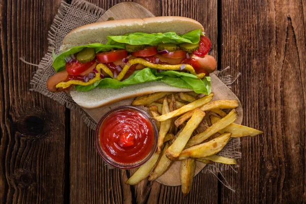 Frisch zubereitetes Hot Dog Gemüse — Stockfoto