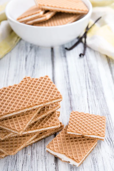Vanilla Cream Waffles — Stock Photo, Image