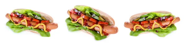 Hot Dog diisolasi pada warna putih — Stok Foto
