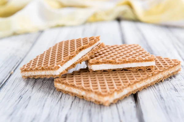 Vanillecreme-Waffeln — Stockfoto