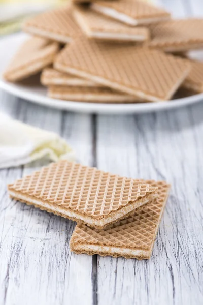 Crispy Waffles with Vanilla Cream — Stock Photo, Image