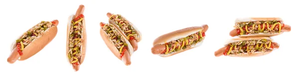 Hot dogy izolované na bílém — Stock fotografie