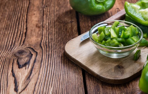 Portion grüne Paprika (in Scheiben geschnitten)) — Stockfoto