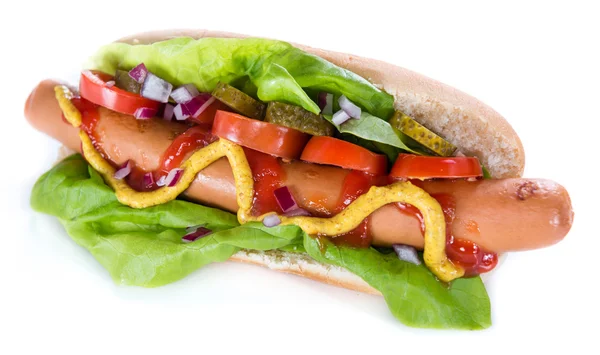 Hot Dog with fresh vegetables — Stock Photo, Image