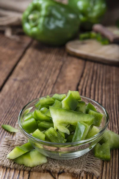 Sliced green Peppers — Stock Photo, Image