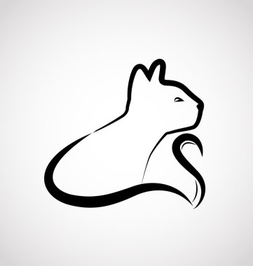Kedi zarif logo simge vektör