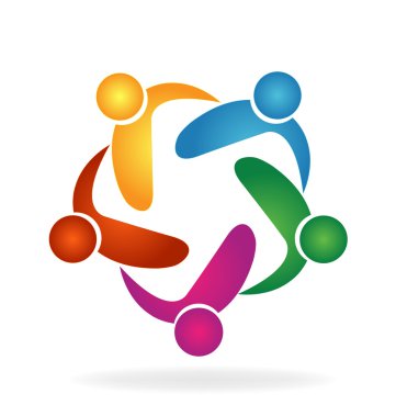 Logo çalışması sarılma insanlar