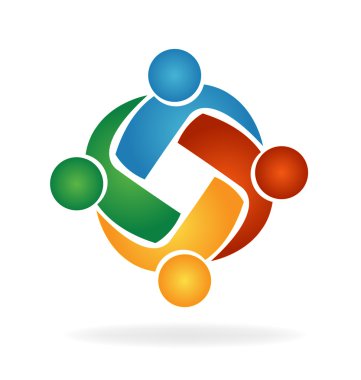 Ekip çalışması sarılma insanlar logosu