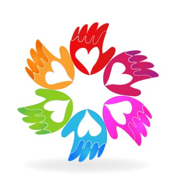 Eller aşk vektör simge logo