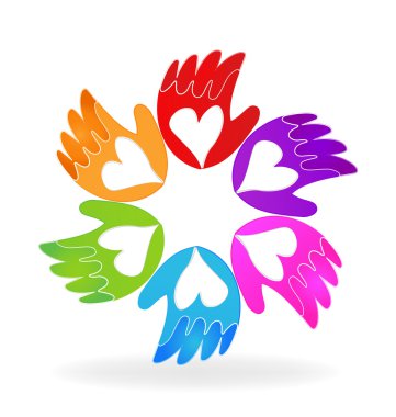 Eller aşk vektör simge logo