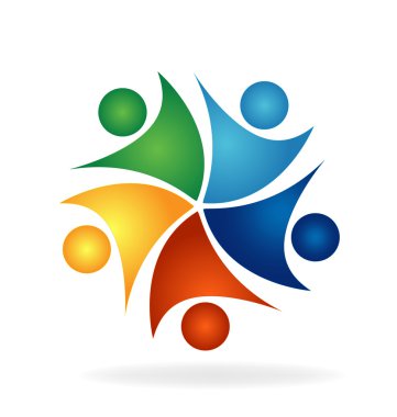 Mutlu başarılı ekip çalışması logosu