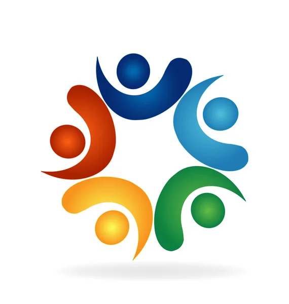 Logo Vektor Teamarbeit Freundschaft Menschen — Stockvektor