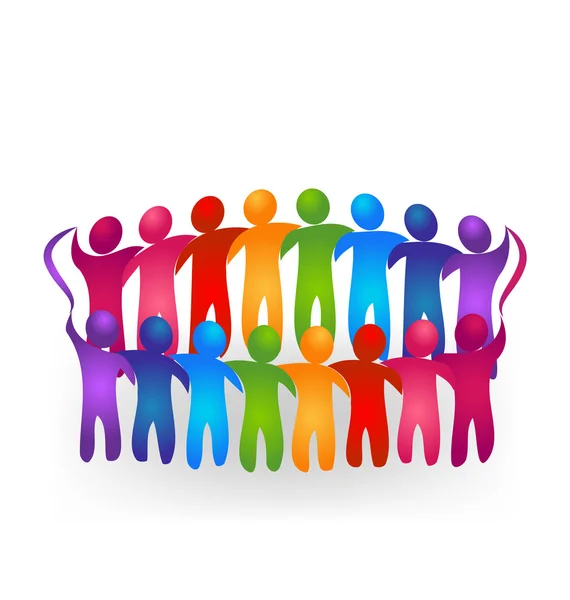 Ikonka logo pracy zespołowej przyjaźń ludzi — Wektor stockowy