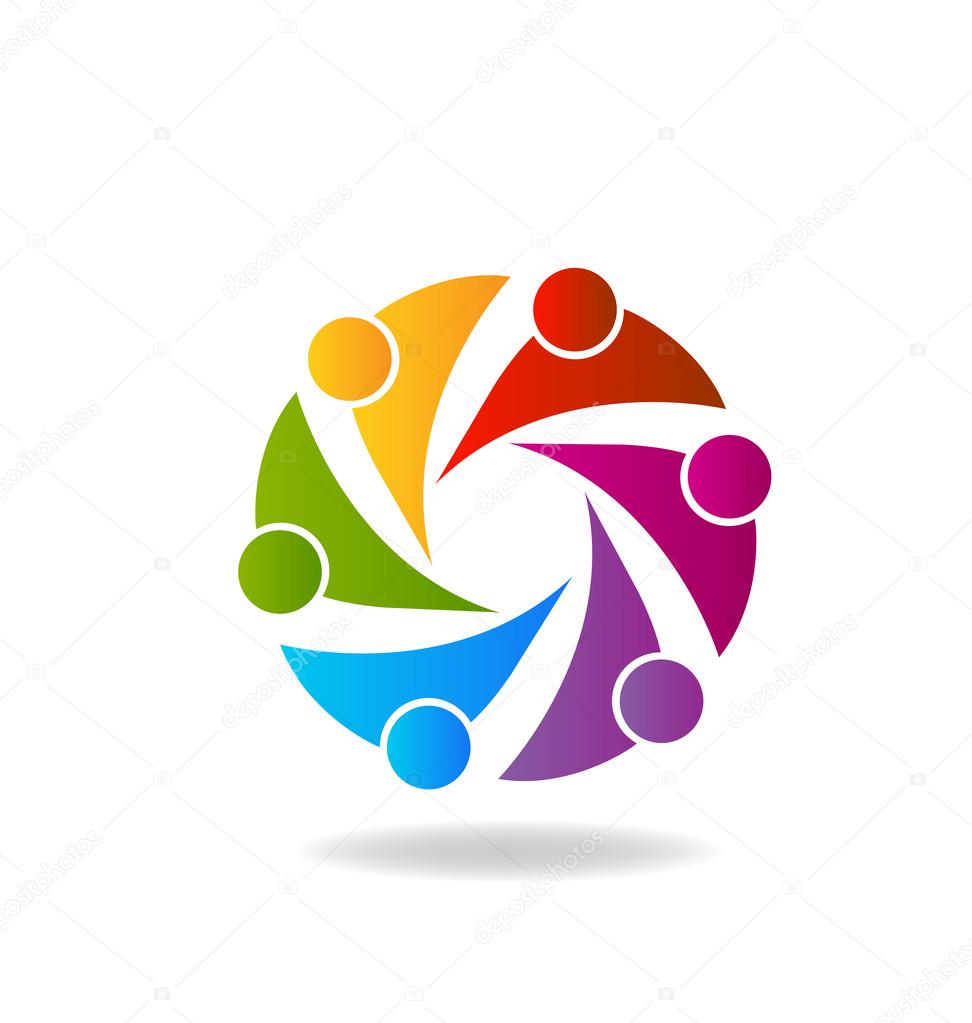 Teamwork colorful business people logo vector