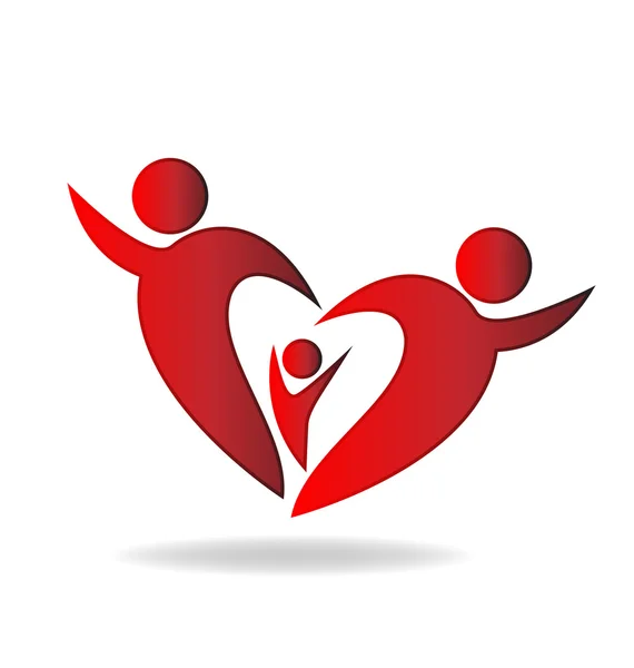 Famiglia cuore logo — Vettoriale Stock