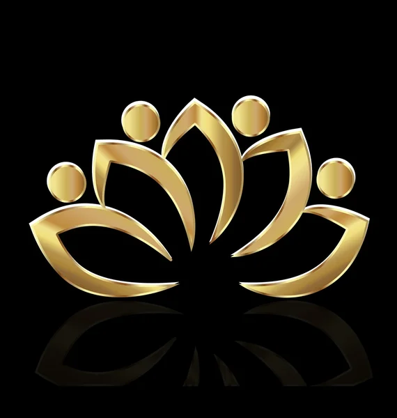 Lotus logotipo do ouro — Vetor de Stock