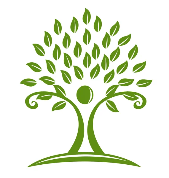 Logo ecología de las personas del árbol — Vector de stock