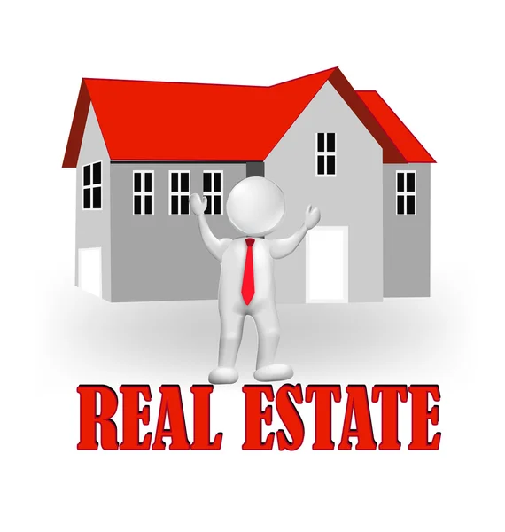 Negocio inmobiliario 3D agent logo — Vector de stock