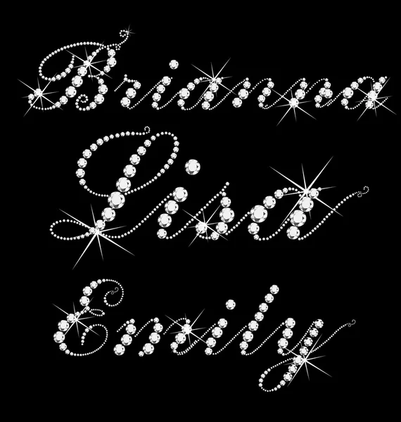 Lisa Brianna Emily imiona kobiet — Wektor stockowy