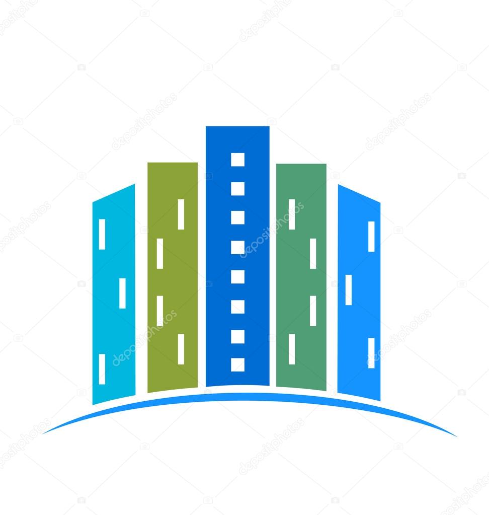 Real estate buildings logo icon vector image
