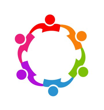 Ekip çalışması sarılma insanlar logosu