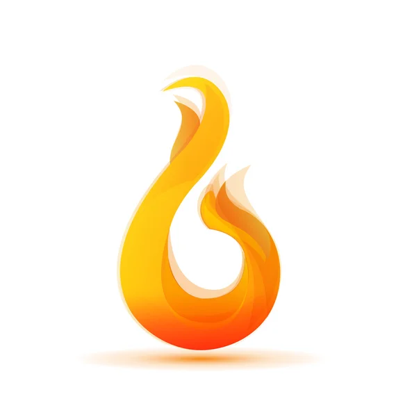 Flammes d'icône de logo — Image vectorielle