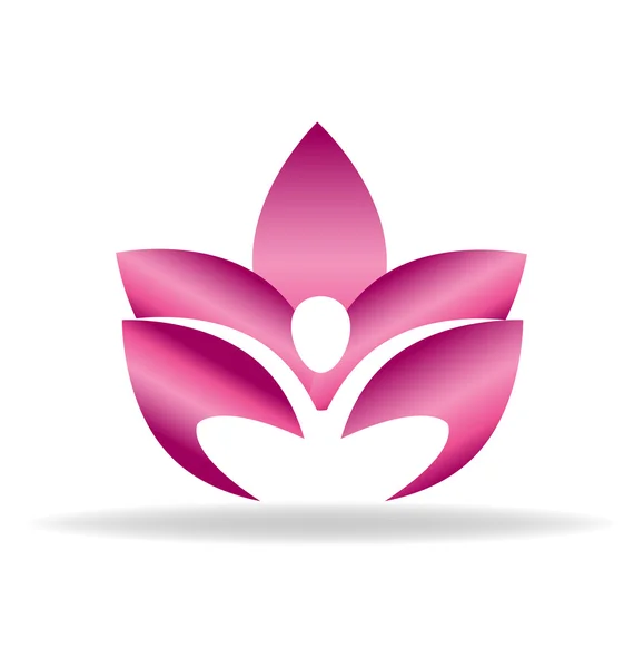 Loto rosa figura logo — Vector de stock