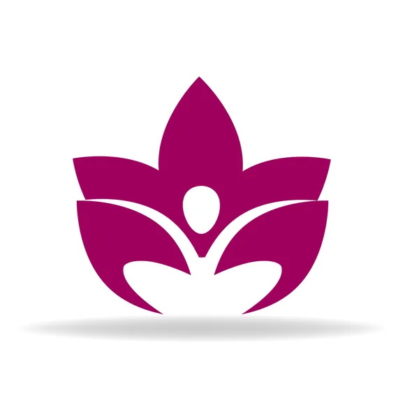 Lotus yoga logotyp — Stock vektor