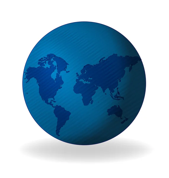 파란 지도 세계 로고 — 스톡 벡터