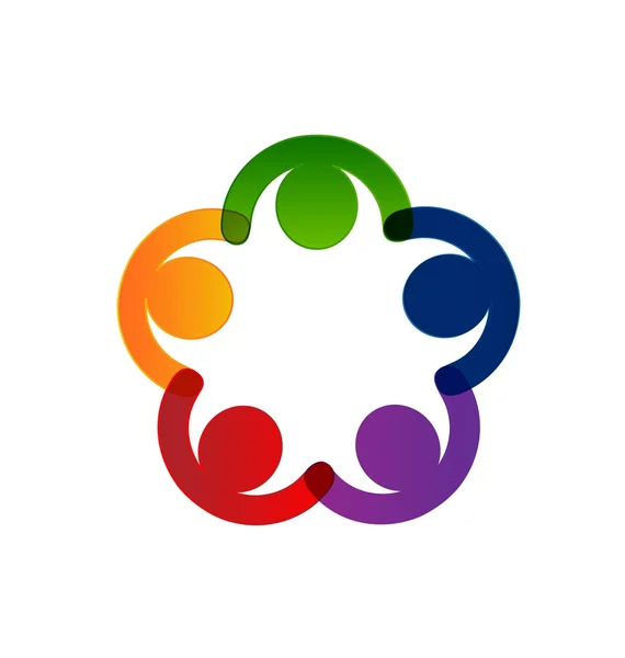 Teamwork people union konzept logo — Stockvektor