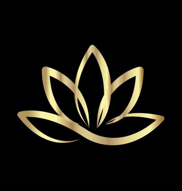 Altın lotus çiçek logosu