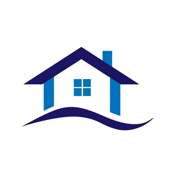 Logo onroerend goed blauwe huis — Stockvector