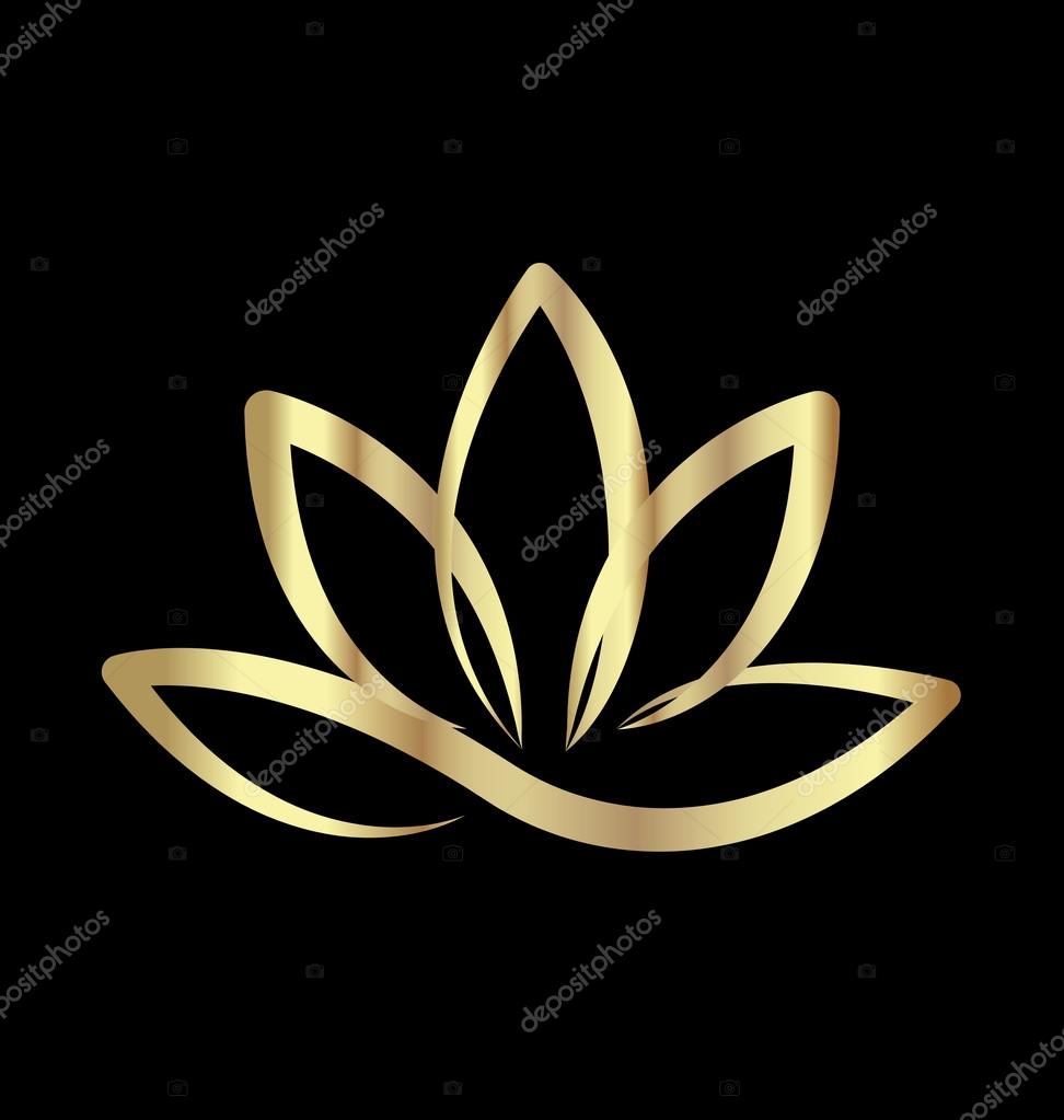 Gold lotus logo vector