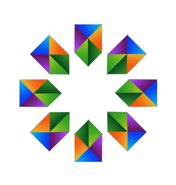 Setas vetoriais logotipo fractal — Vetor de Stock