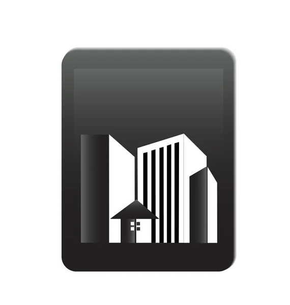 建物事務所不動産ロゴ — ストックベクタ
