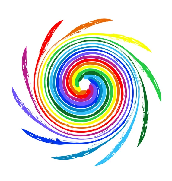 Warna gelombang spiral logo pelangi - Stok Vektor