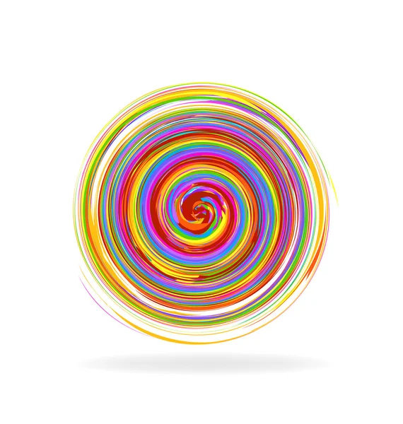 Logo abstracto ondas espirales arco iris — Archivo Imágenes Vectoriales