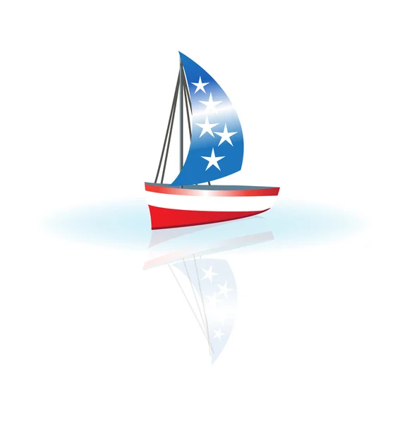 Boot Verenigde Staten vlag logo — Stockvector