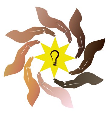 Eller hafif fikir logosu çevresinde