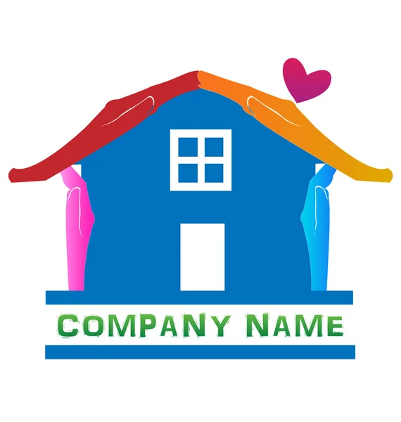 Logotipo de casa de amor real estate — Archivo Imágenes Vectoriales