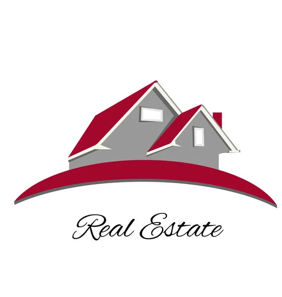 Logo Immobilier maison rouge — Image vectorielle