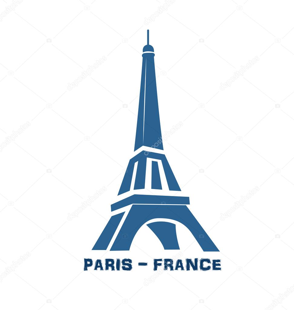 Eiffel Tower Paris France logo symbol vector background template