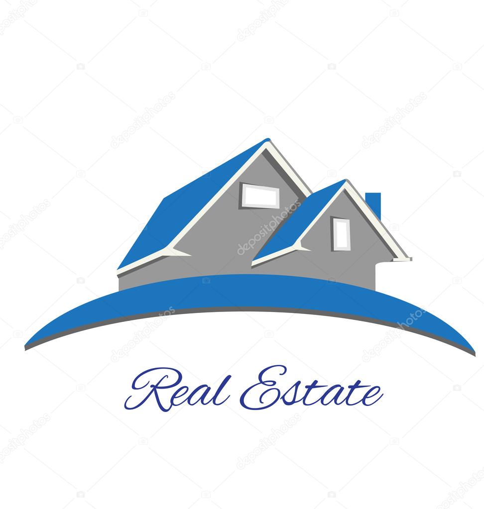 Logo Real estate blue house vector design